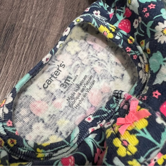 Carter’s Snap Up Floral Pink Yellow Blue Romper - Picture 4 of 4